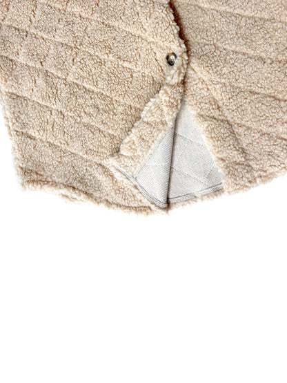 Plush Warm Coat Pocket Lapel Collar Long Sleeve Outerwear