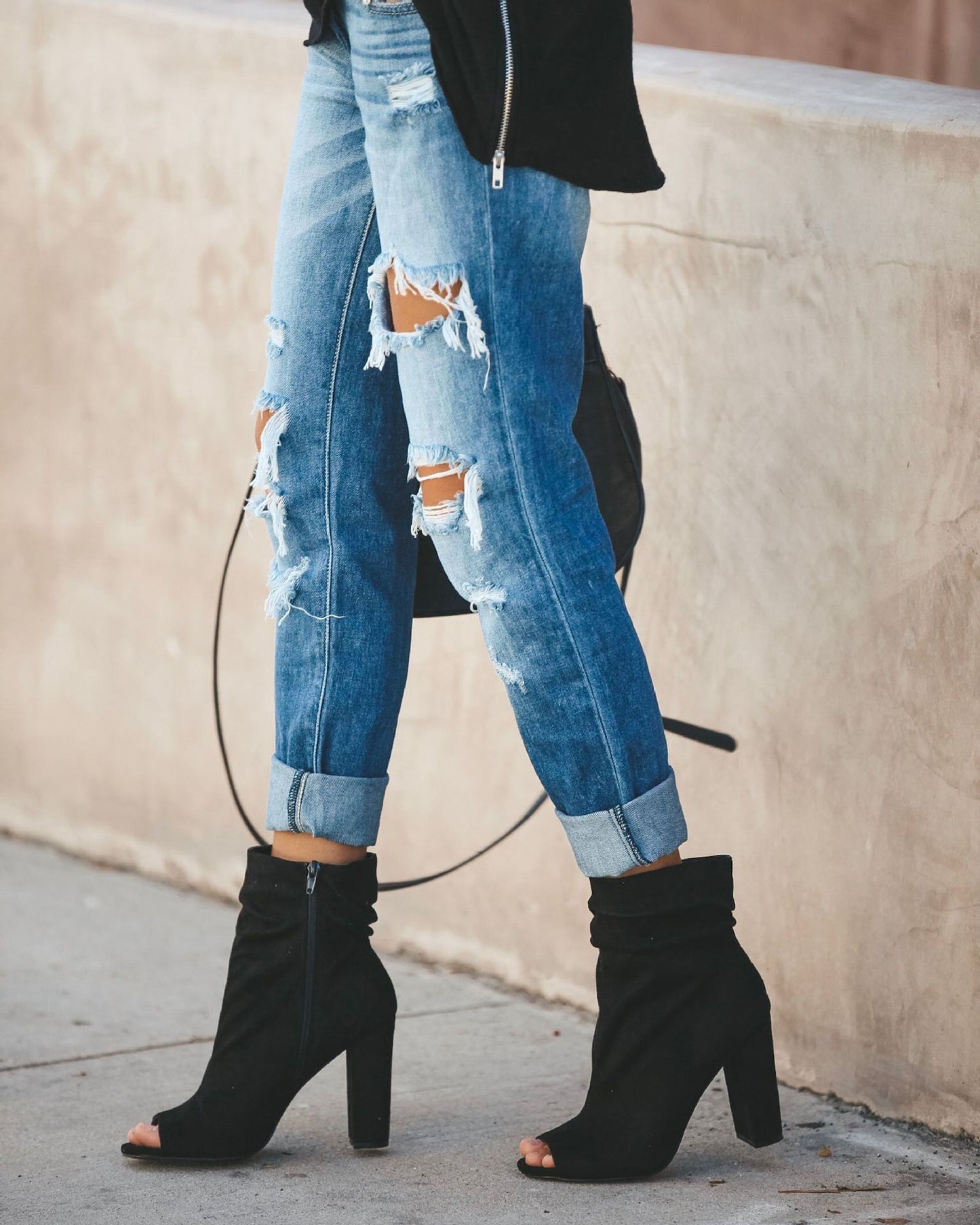 Ripped Jeans Street Style Denim Trousers