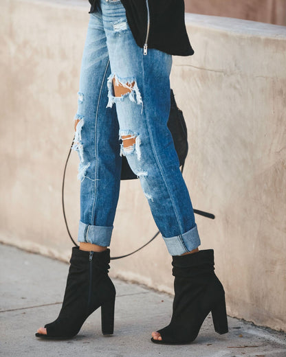 Ripped Jeans Street Style Denim Trousers