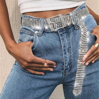 Diamond Inlaid Ten-row Diamond Waist Chain
