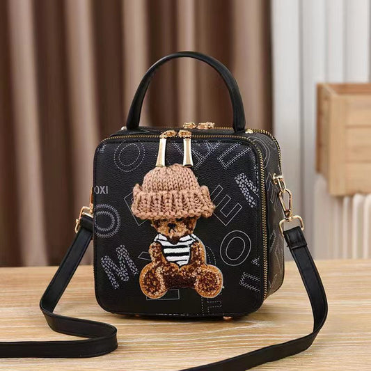Fashion Bear Box Bag Portable Shoulder