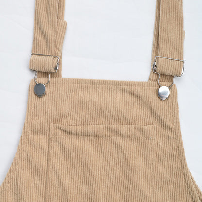 European & American Style Solid Color Casual Suspender Skirt