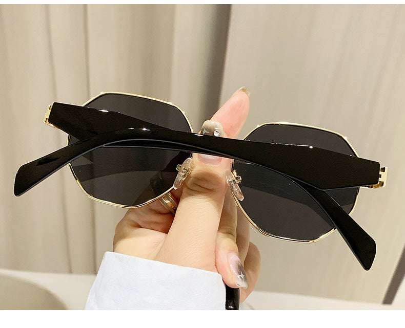 Modern Square Polygon Metal Sunglasses Shades
