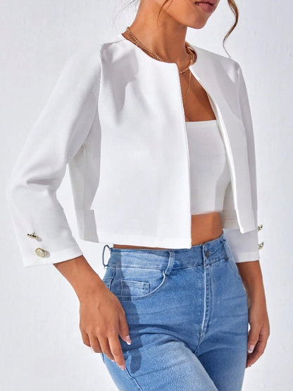 Solid Slit Bomber Jacket Lightweight