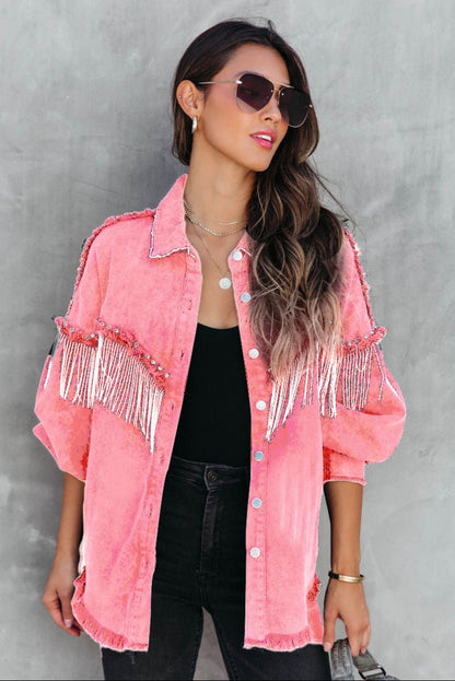 Heavy Chain Rivet Jacket Street Single-Breasted
