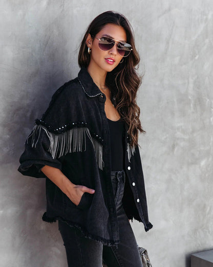 Heavy Chain Rivet Jacket Street Single-Breasted