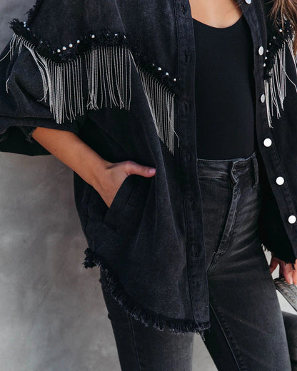 Heavy Chain Rivet Jacket Street Single-Breasted