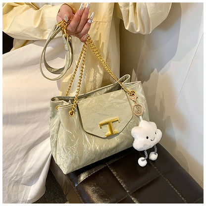 Versatile Double-Layer Tote Bag Large Capacity Handbag