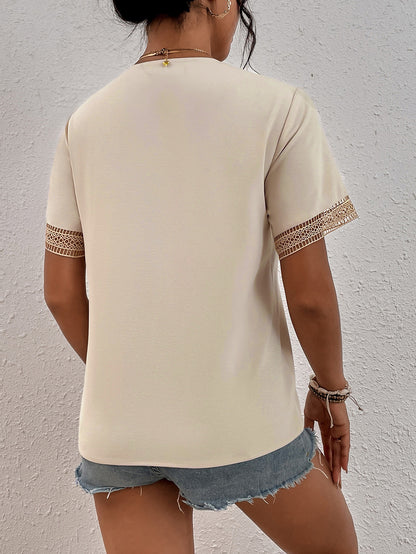 V-neck Lace Loose Top Temperament