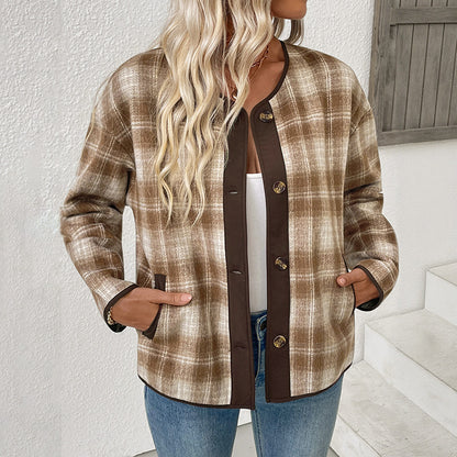 Casual Plaid Jacket Stylish Plaid