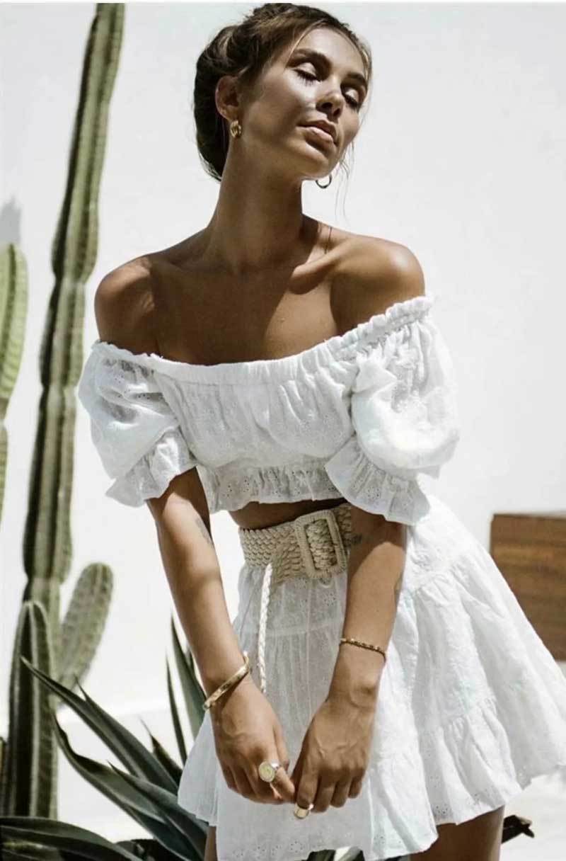 Short Full Lace Top and Shorts