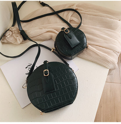Stone Pattern Shoulder Bag with Soft Handle