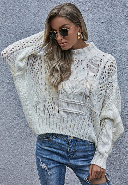 Lazy Hollow Twist Knit Sweater