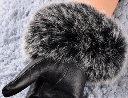 Sheepskin Fleece-Lined Warm Leather Winter Gloves