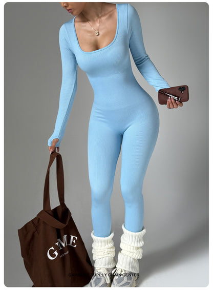 Long Sleeve Bodysuit Quick-Drying Tight Fitness & Yoga Outfit