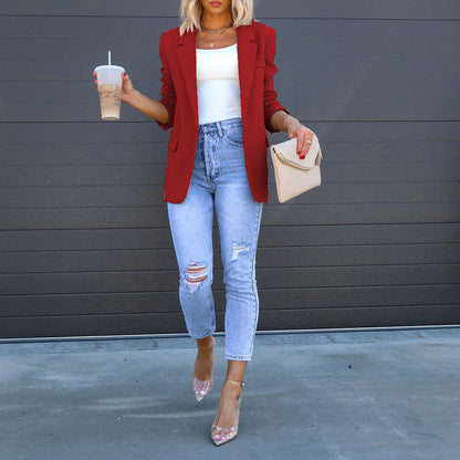 Chic & Professional Open-Front Casual Blazer