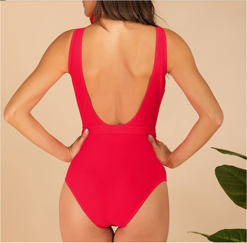 Printed Bikini Bodysuit One-Piece Swimsuit Monokini Beachwear