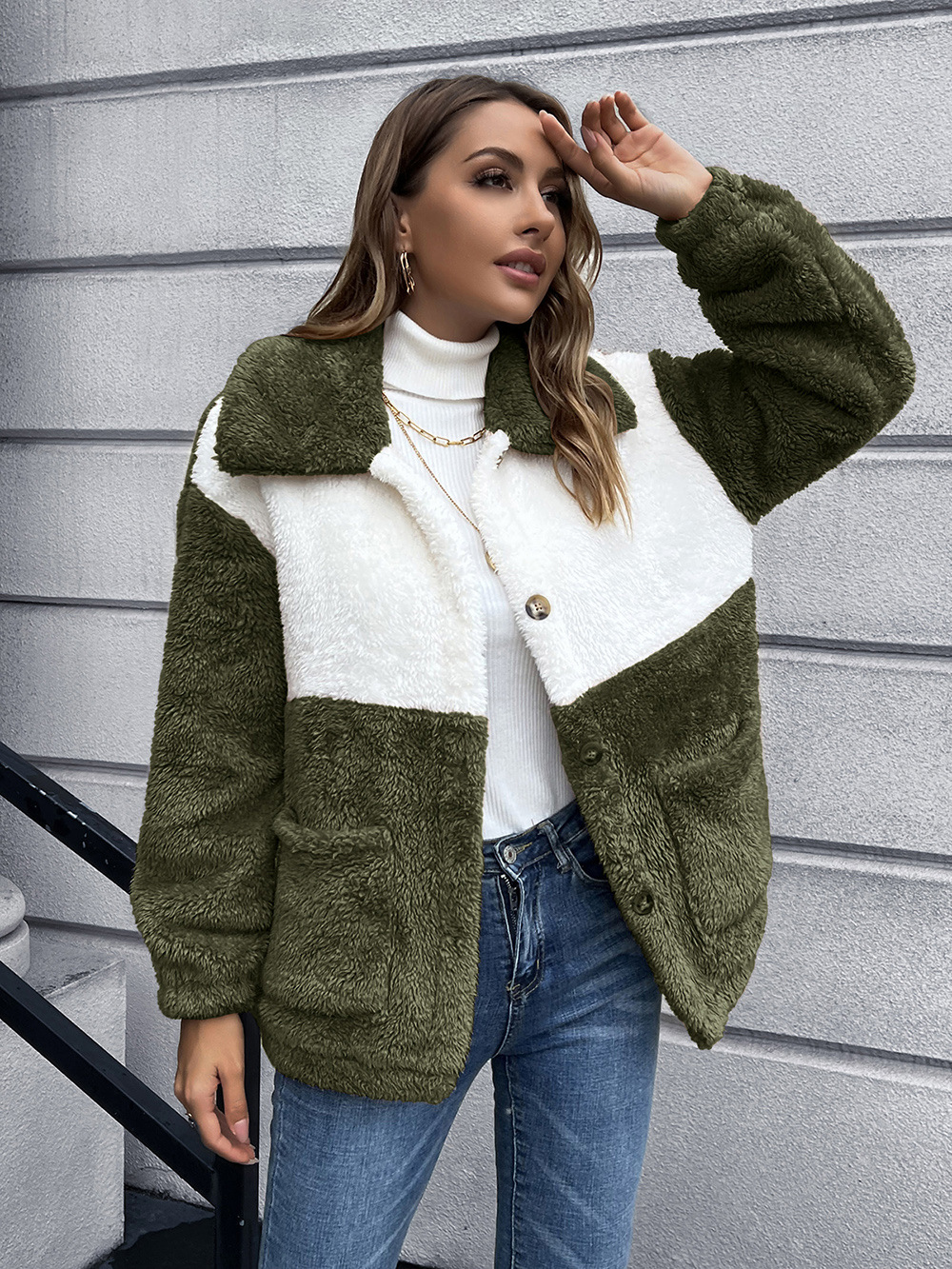 European And American Double Sided Plush Short Jacket