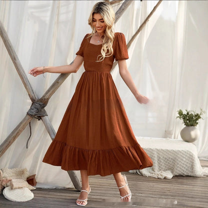 Patchwork Dress – Round Neck
