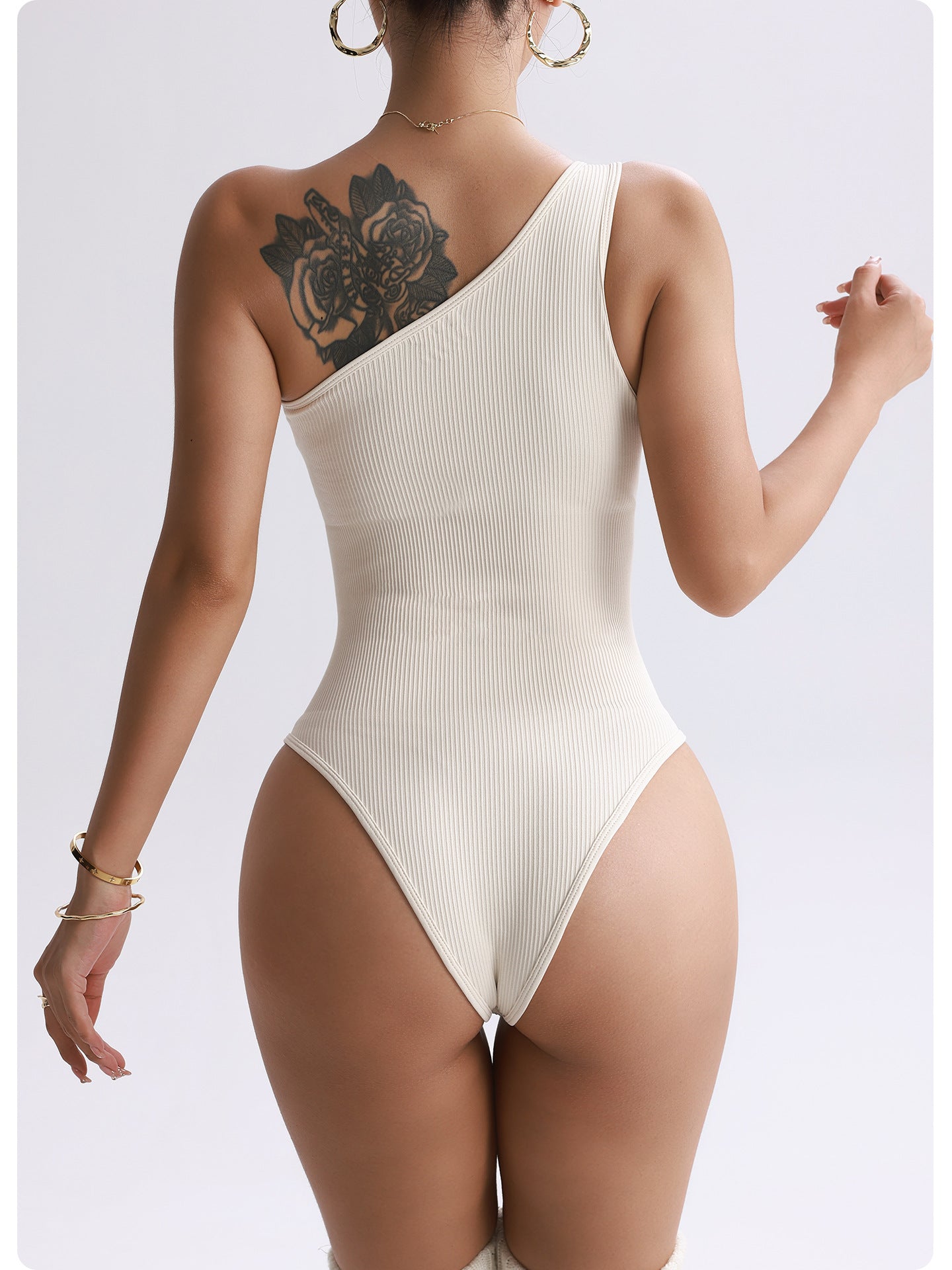 One-piece One-shoulder Fitness Seamless Yoga Bodysuit