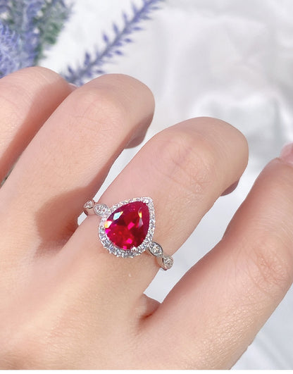 925 Silver Teardrop Ring – Elegant Waterdrop Design