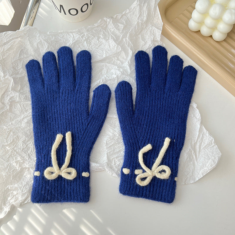 Bow Knit Warm Winter Gloves
