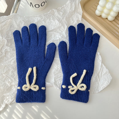 Bow Knit Warm Winter Gloves