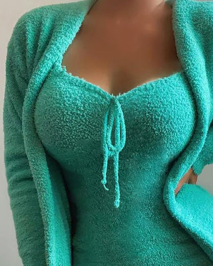 Plush Loungewear Casual 2-Piece Set