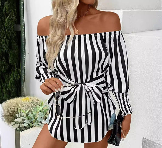 Off-Shoulder Lantern Sleeve Shirt Top
