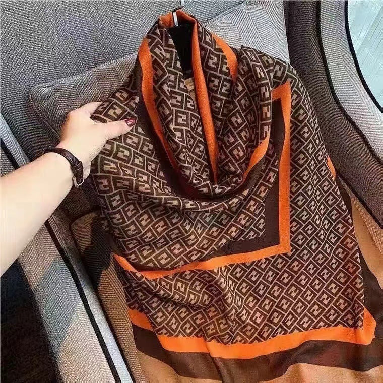 Printed Cotton And Linen Scarf