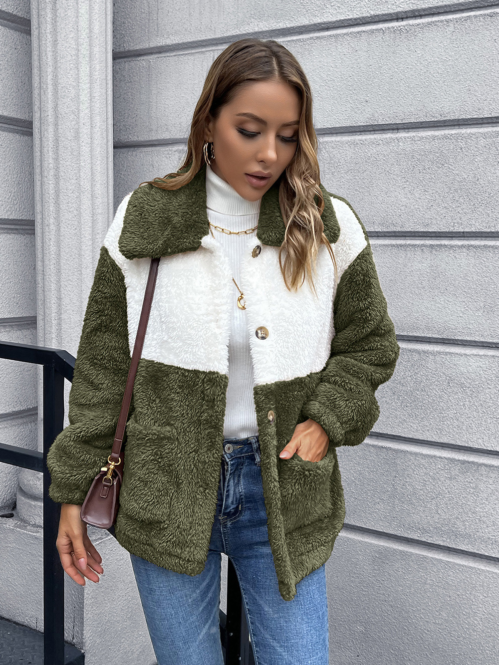 European And American Double Sided Plush Short Jacket