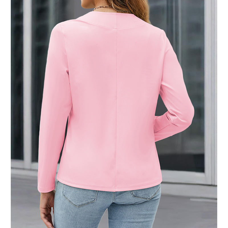 Plus Size Casual Blazer Open Front Long Sleeve Work Office Cardigan Jackets