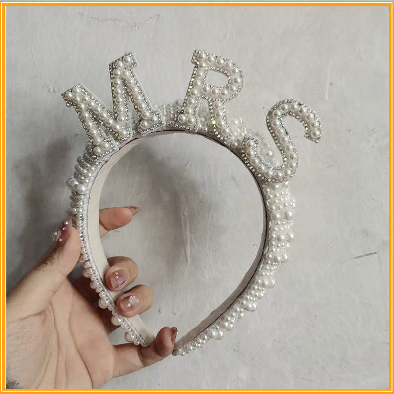 Vintage Pearl Bridal Hair Band Elegant Pearl
