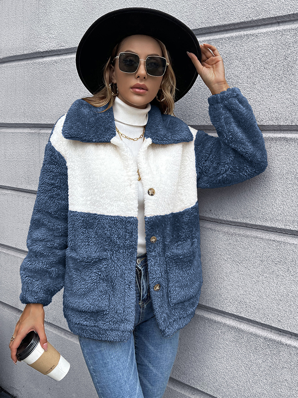 European And American Double Sided Plush Short Jacket