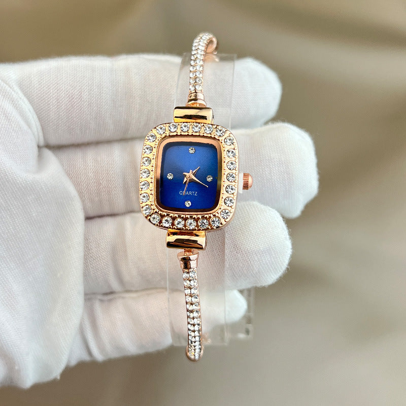 Diamond Square Watch Elegant Wristwatch