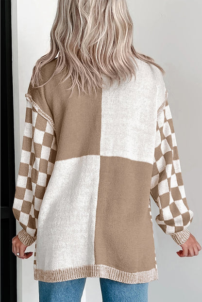 Plaid Acrylic Cardigan