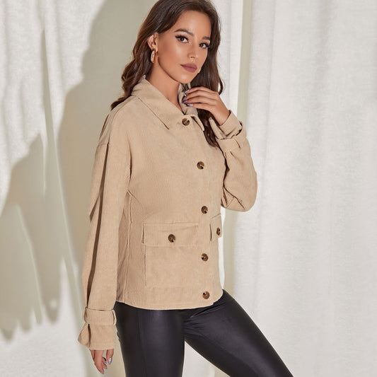 Corduroy Casual Short Coat Jacket Loose Casual