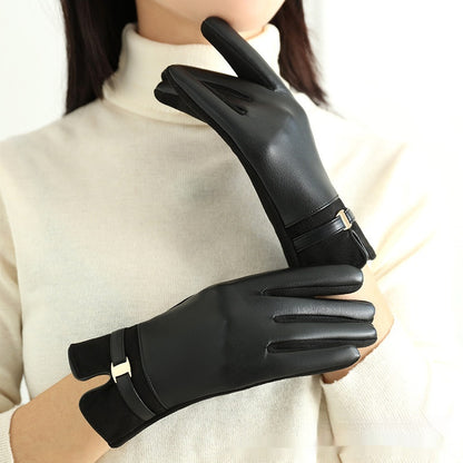 Personality Fleece-Lined leather Winter Gloves