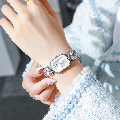 Colorful Square Watch Niche High-Grade Steel Belt Timepiece