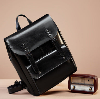 Leather Backpack Wear-Resistant Cowhide Bag