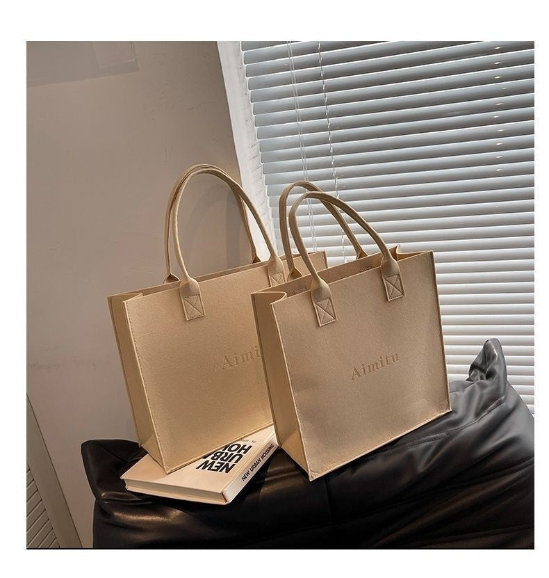 Large Capacity Travel Felt Tote Bag Stylish & Portable Gift Bag