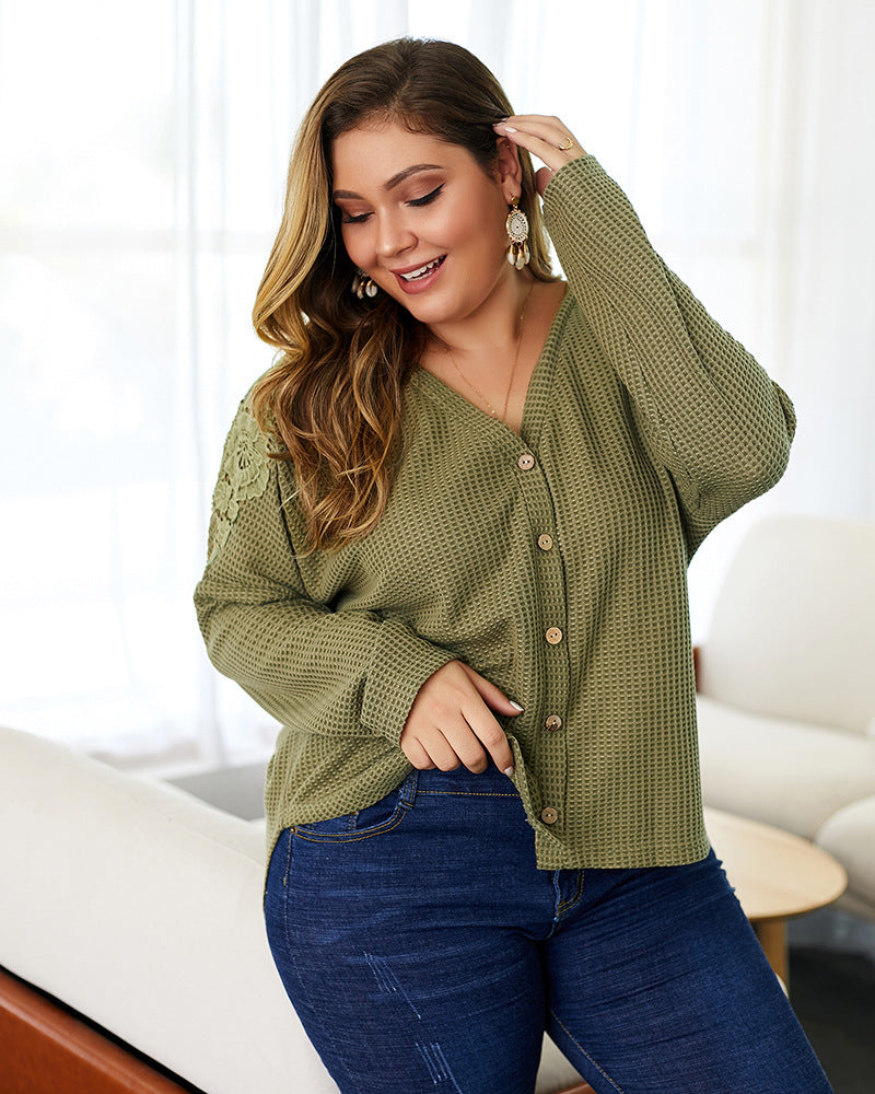 Long sleeve V-neck sweater