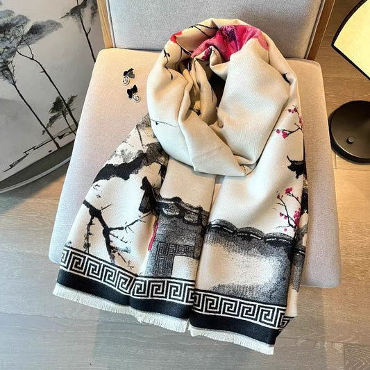 Ethnic Style Cashmere Scarf – Warm & Elegant