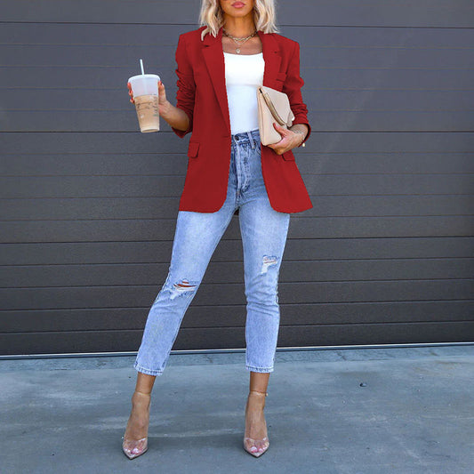 Chic & Professional Open-Front Casual Blazer