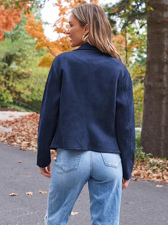 Fashion Casual Short Motorcycle Suede Jacket