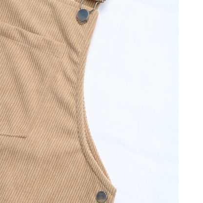 European & American Style Solid Color Casual Suspender Skirt