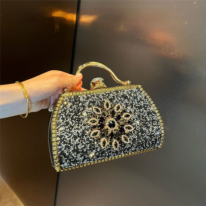 Alloy Rhinestone Carved Banquet Elegant Clutch
