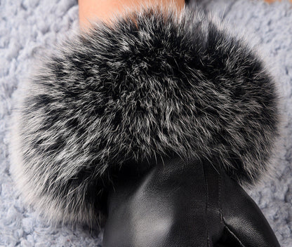 Sheepskin Fleece-Lined Warm Leather Winter Gloves