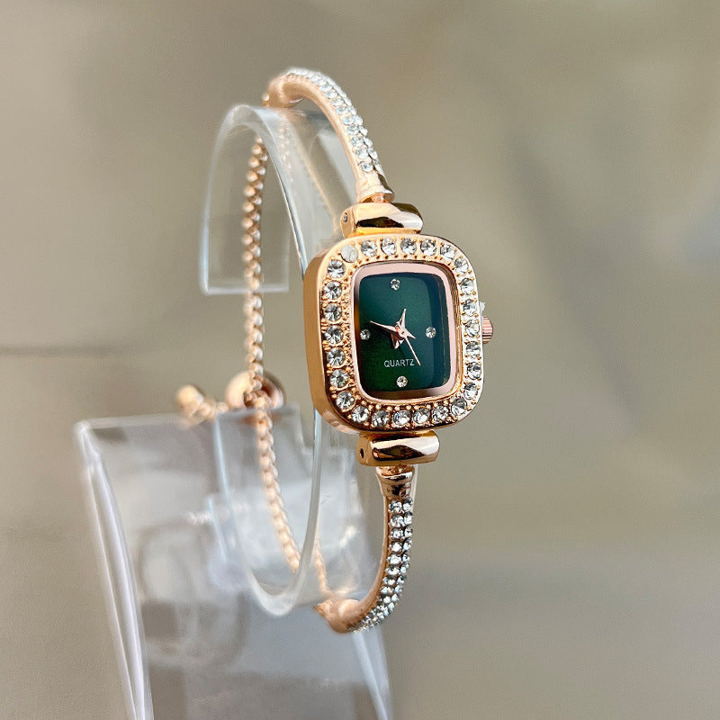 Diamond Square Watch Elegant Wristwatch