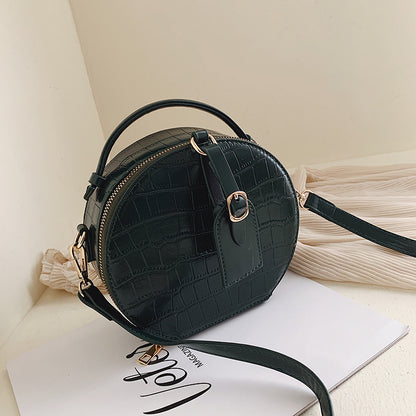 Stone Pattern Shoulder Bag with Soft Handle